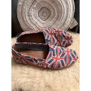 Toms Union Jack English print shoes womens sizs 9.5